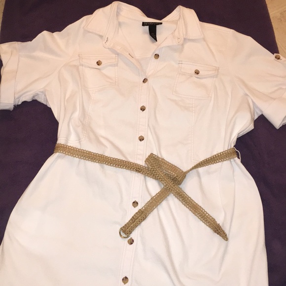 plus size white denim dress